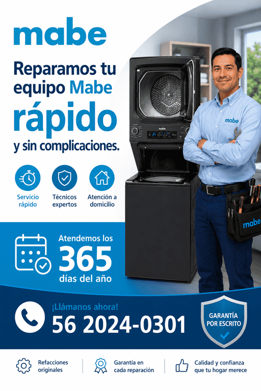 SERVICIO TÉCNICO EN REPARACIÓN DE LAVADORAS MABE